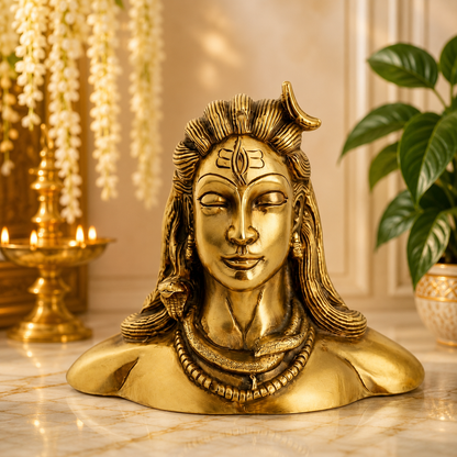 Premium Brass Lord Shiva Bust Idol